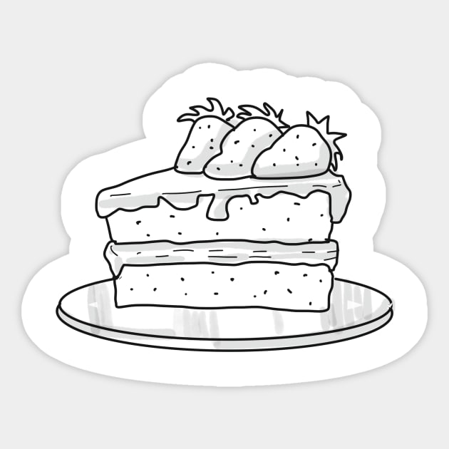 Strawberry Cake Sticker by Marisa-ArtShop